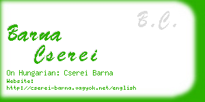 barna cserei business card